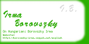 irma borovszky business card